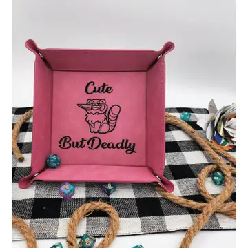 Triangle Treasury: Square Vegan Leatherette Dice Tray - Assorted Colors - Image 6