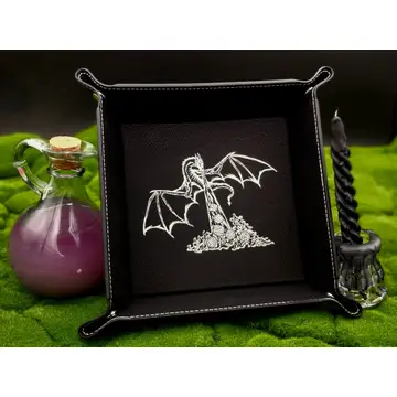 Triangle Treasury: Square Vegan Leatherette Dice Tray - Assorted Colors - Image 7