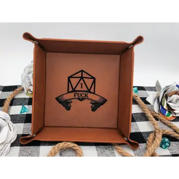 Triangle Treasury: Square Vegan Leatherette Dice Tray - Assorted Colors - Image 9