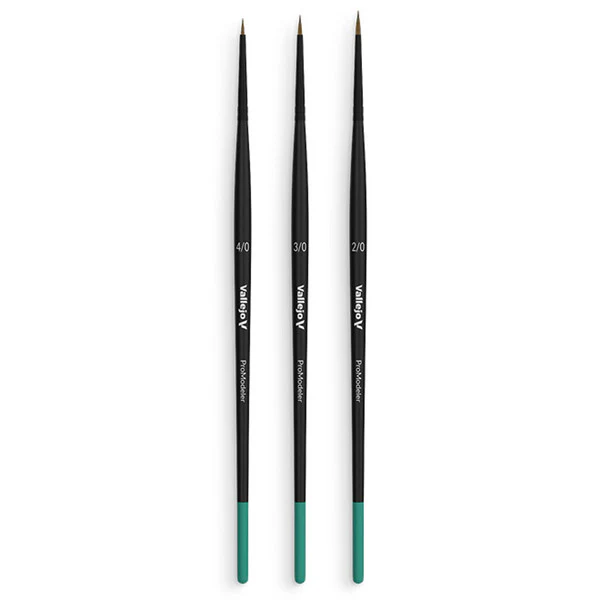 Vallejo Brush Set: Definition: Natural Hair (Sizes 4/0, 3/0 & 2/0)