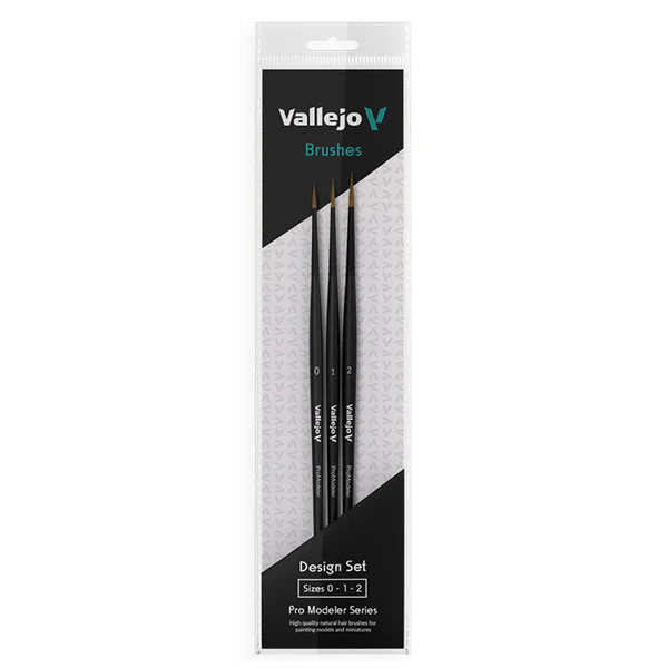 Vallejo Brush Set: Design: Natural Hair (Sizes 0, 1 & 2)
