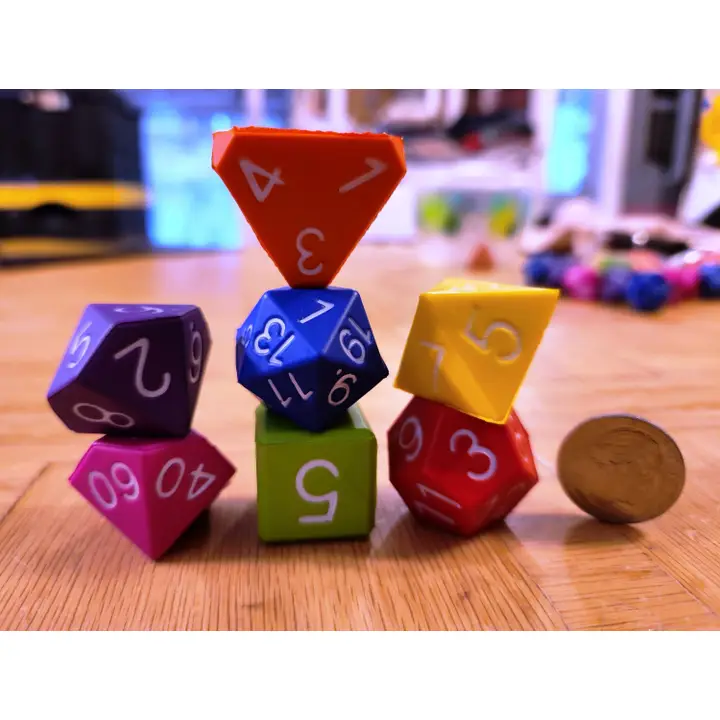 Zucati: World's Best Mini Foam Dice: 1" Poly 7 Set