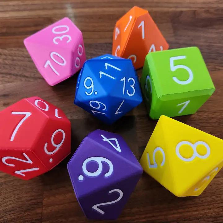 Zucati: World's Best Mini Foam Dice: 2" Poly 7 Set