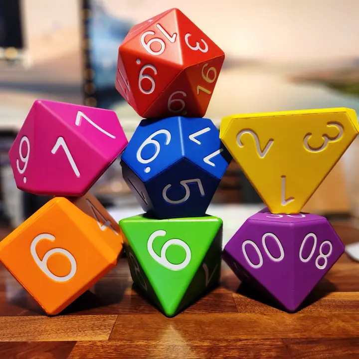 Zucati: World's Best Mini Foam Dice: 4" Poly 7 Set